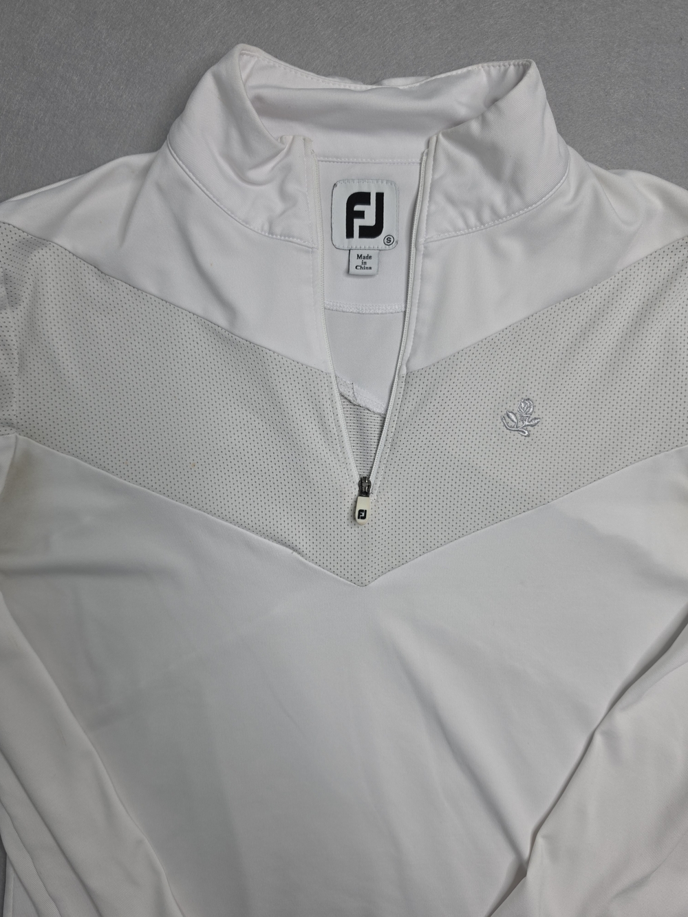 Footjoy Woman's Golf Performance Quarter Zip White Size Small
